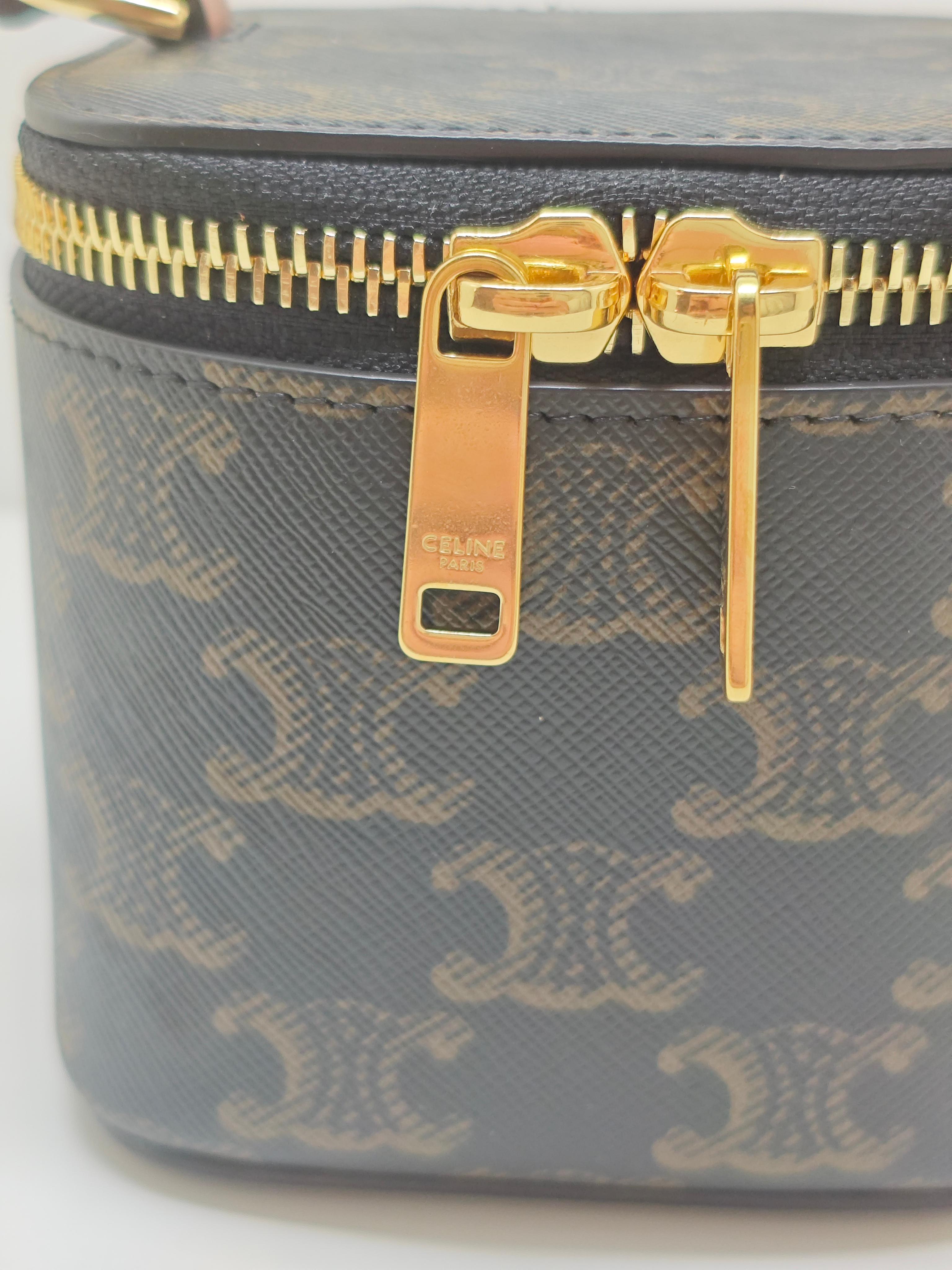 Celine MINI VANITY CASE in Triomphe Canvas and Calfskin 1