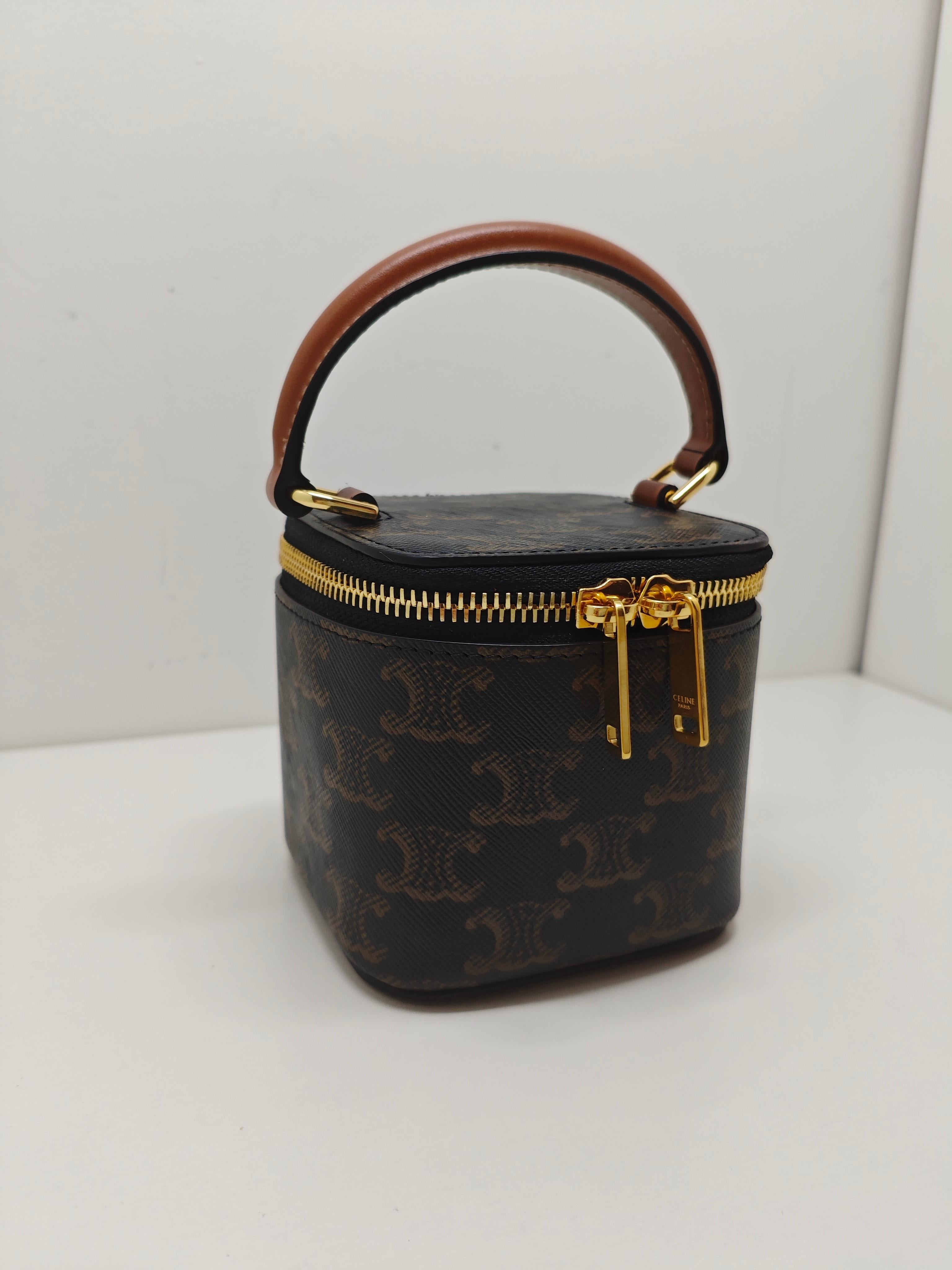 Celine MINI VANITY CASE in Triomphe Canvas and Calfskin 2