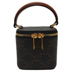 Celine MINI VANITY CASE in Triomphe Canvas and Calfskin