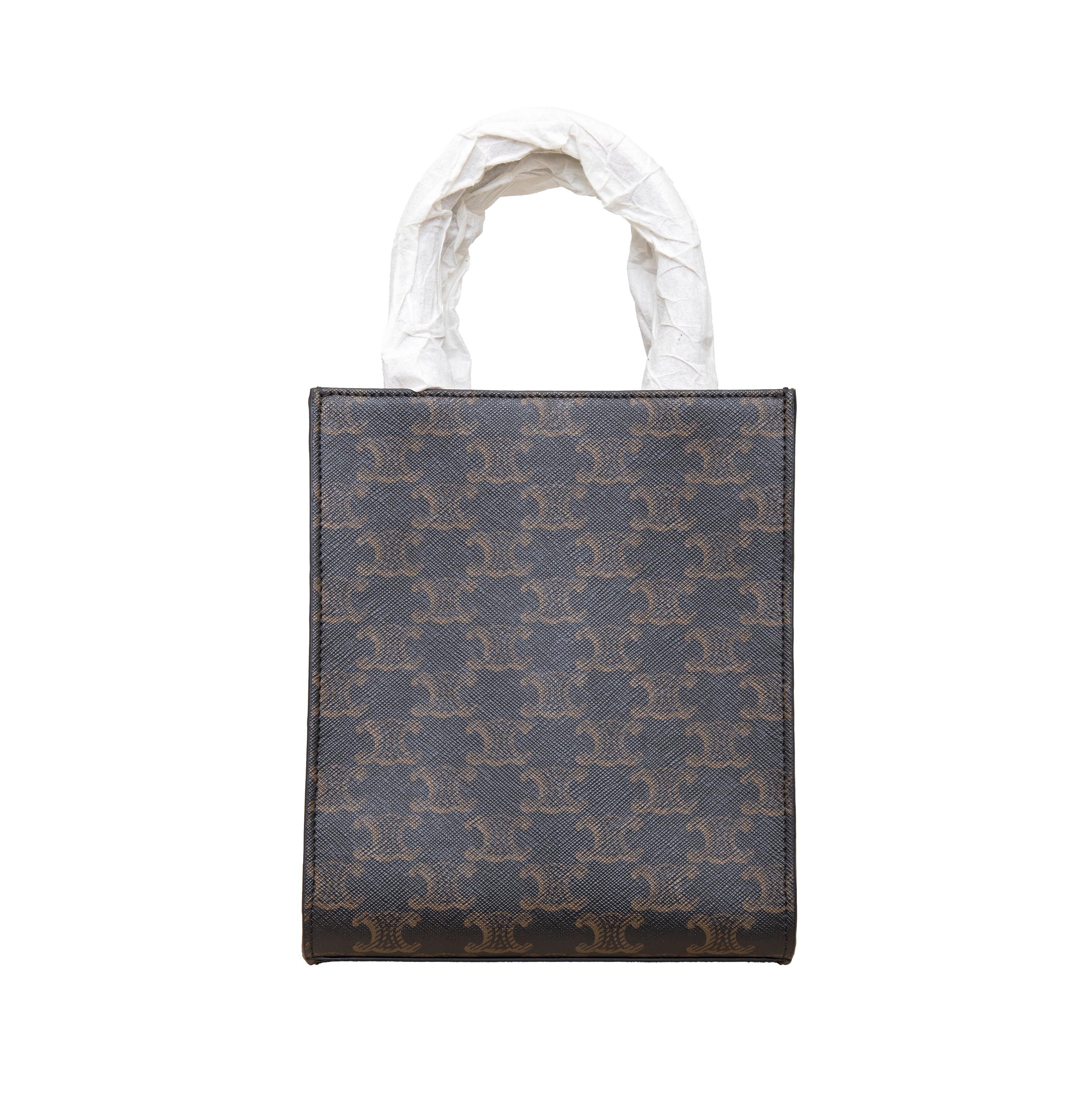 Black Celine Mini Vertical Cabas Tote with Embroidery - '20s For Sale