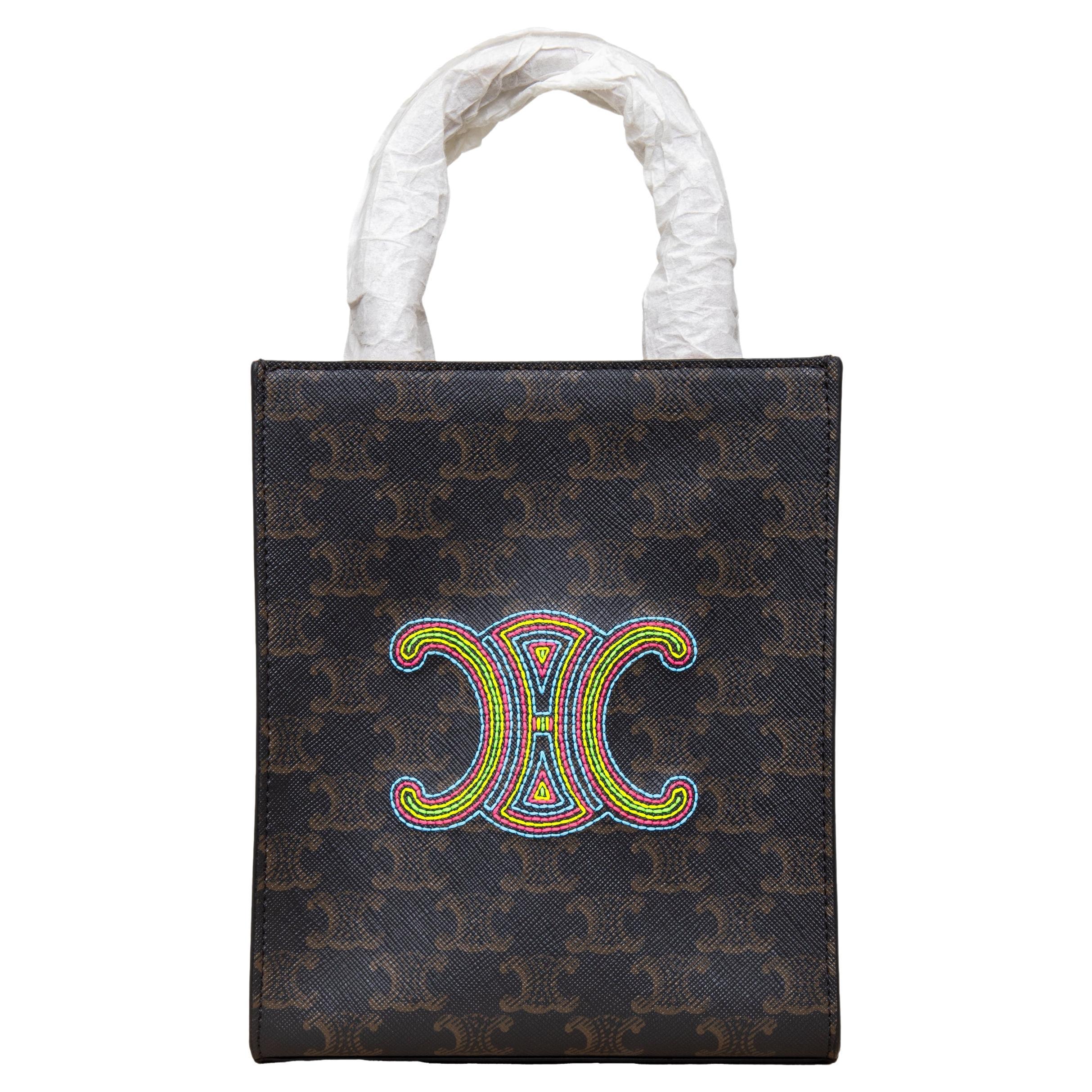 Celine Mini Vertical Cabas Tote with Embroidery - '20s
