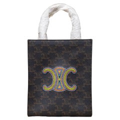 Celine Mini Cabas Tote verticale con ricamo - Anni '20