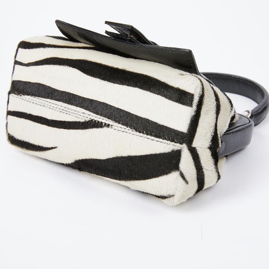 Black CELINE Mini Zebra-Style Goat Bag