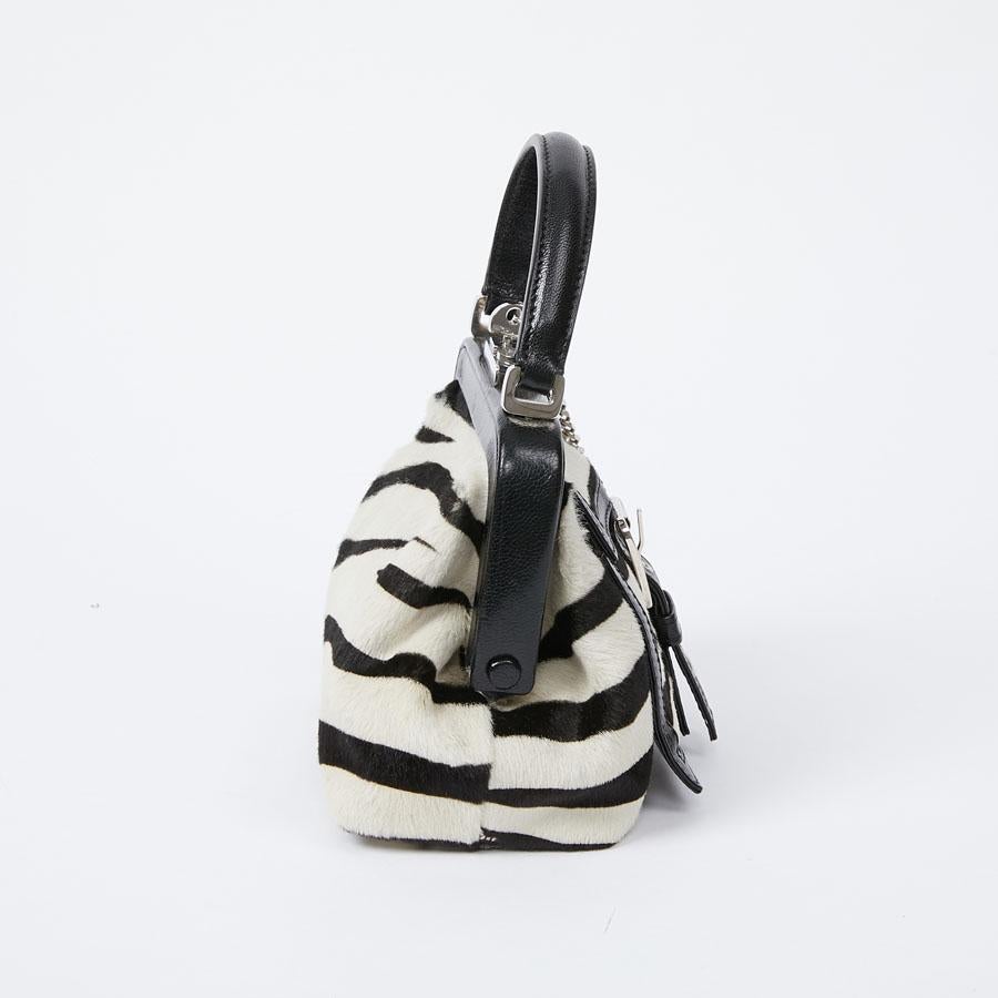 CELINE Mini Zebra-Style Goat Bag In Excellent Condition In Paris, FR