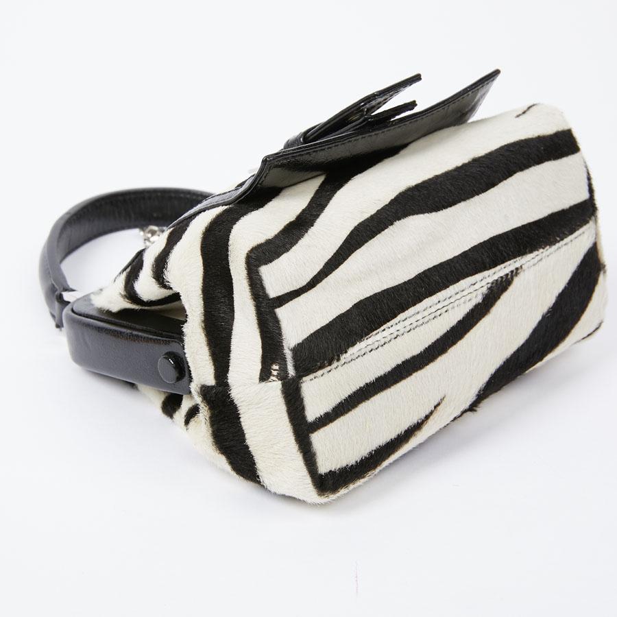 Women's CELINE Mini Zebra-Style Goat Bag