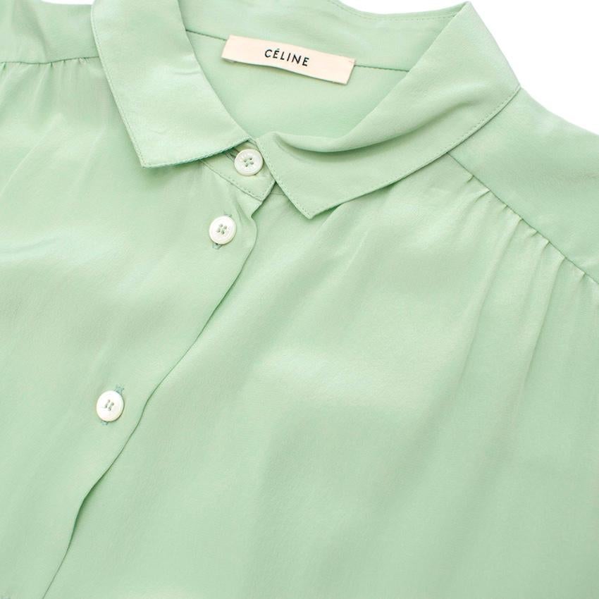 mint green silk shirt