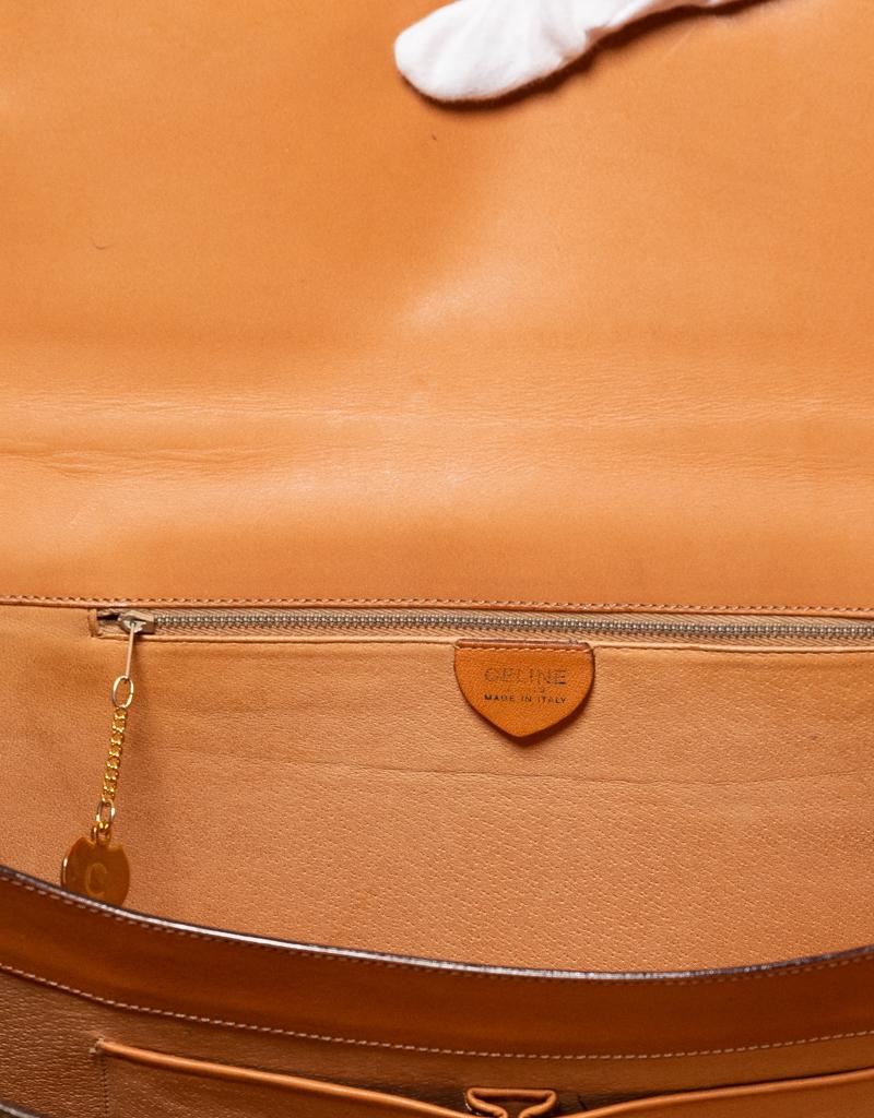 Celine Monogram Brown Leather Briefcase  Bag In Good Condition In Montreal, Quebec