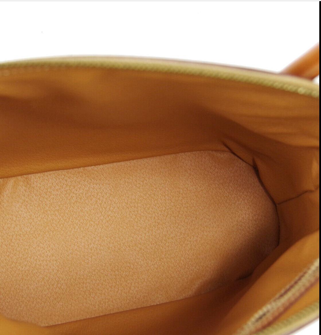 Women's Celine Monogram Cognac Gold Top Handle Bowling Bolide Style Satchel Tote Bag