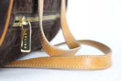 Céline Monogram Embossed Barrel Cesl32 Brown Satchel