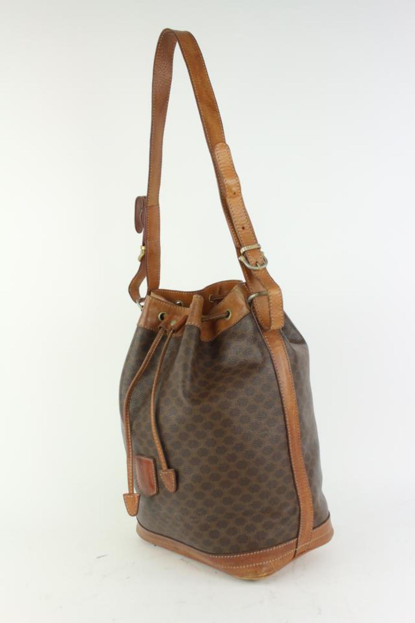 Céline Monogram Macadam Drawstring Bucket Hobo Bag 11cel104 4