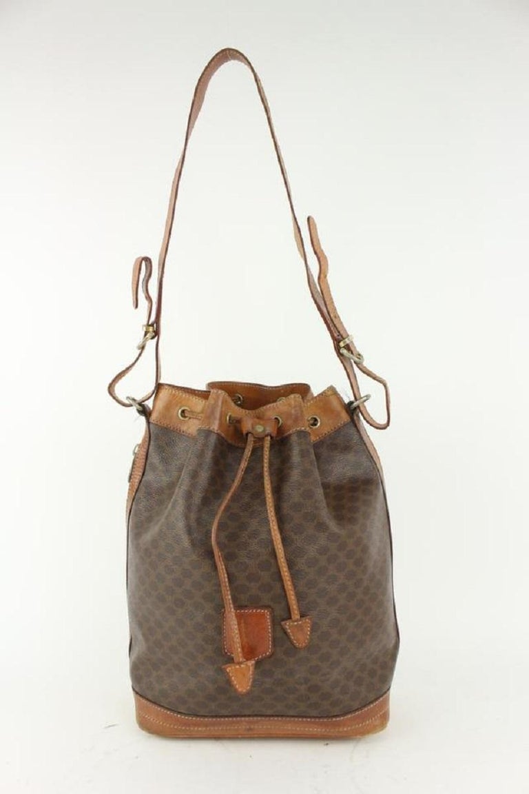 Céline Monogram Macadam Drawstring Bucket Hobo Bag 11cel104 at 1stDibs