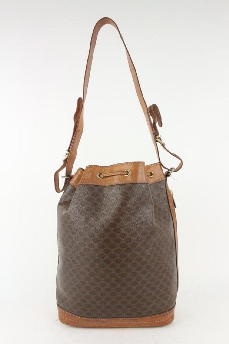 Céline Monogram Macadam Drawstring Bucket Hobo Bag 11cel104 at 1stDibs