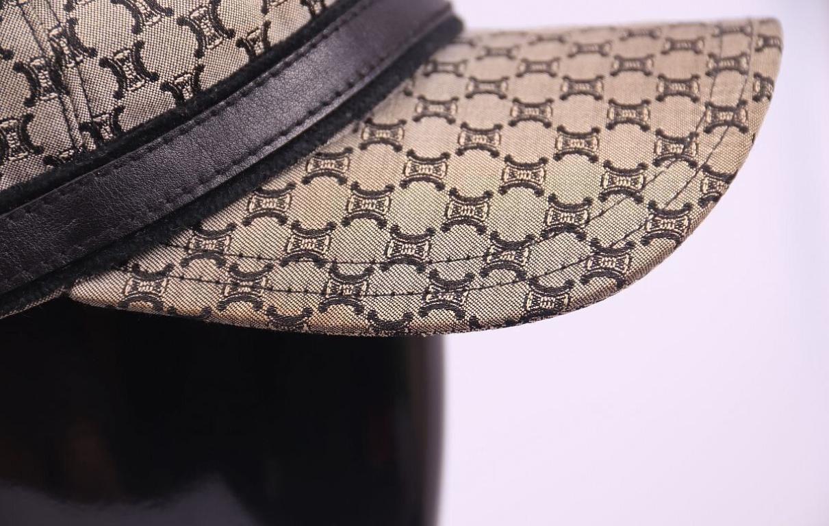 Black Celine monogram macadam vintage cap For Sale