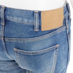 CELINE M_SK_004 N120 640E 07UW blue washed cotton minimal tab pocketed jeans 27"