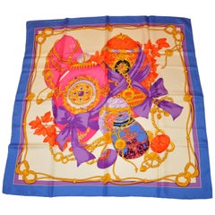 Seidenjacquard-Schal von Celine Multi-Color ""Whimsical Iconic Faberge Eggs"
