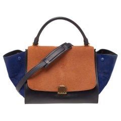 Celine Multicolor Calfhair and Leather Medium Trapeze Bag