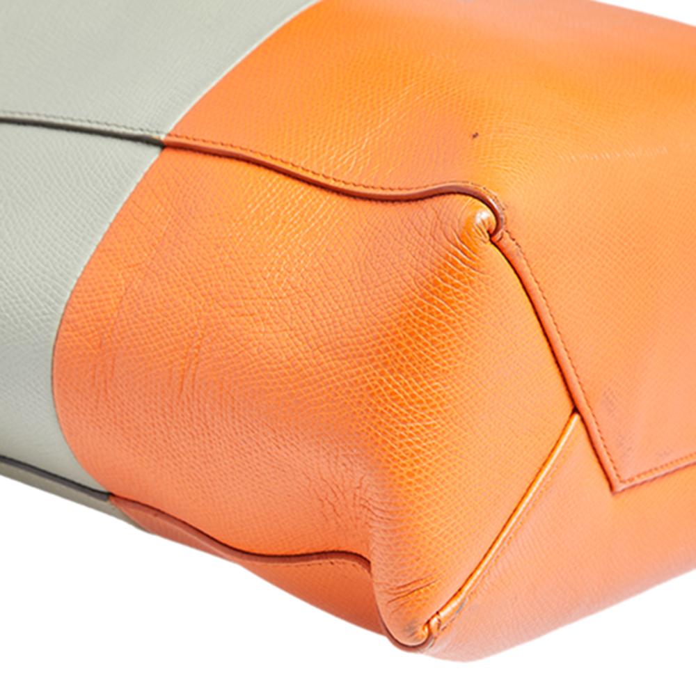 Beige Celine Tote verticale piccola in pelle martellata multicolore