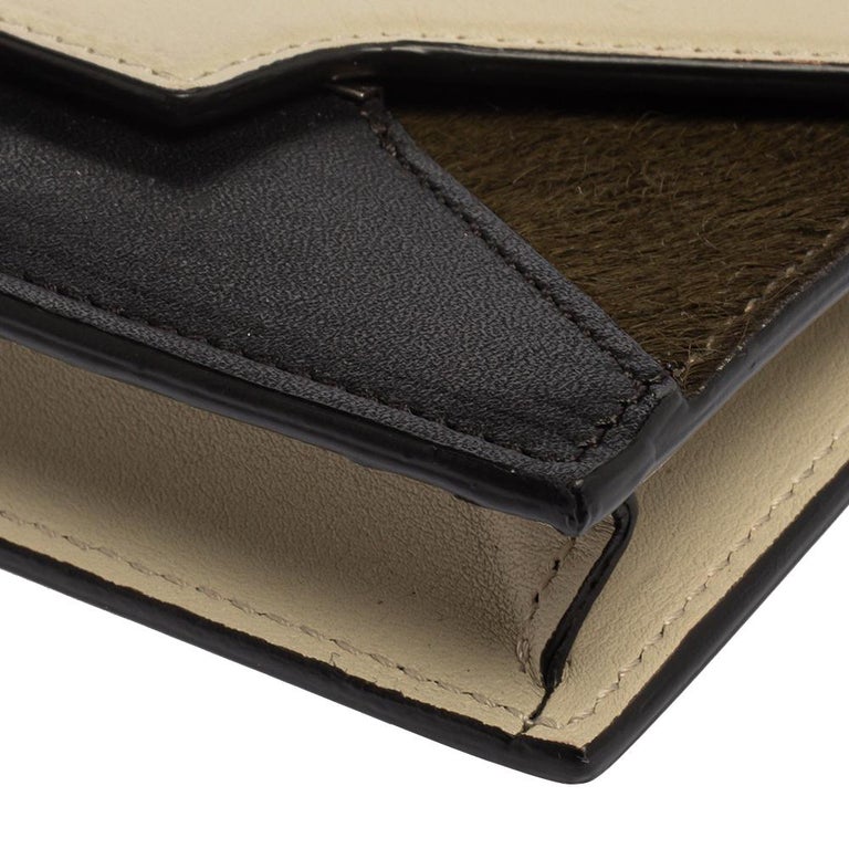CELINE Leather haraco logo Card Case name card holder multicolor