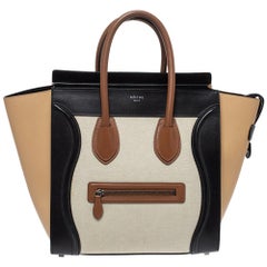 Celine Multicolor Leather and Canvas Mini Luggage Tote