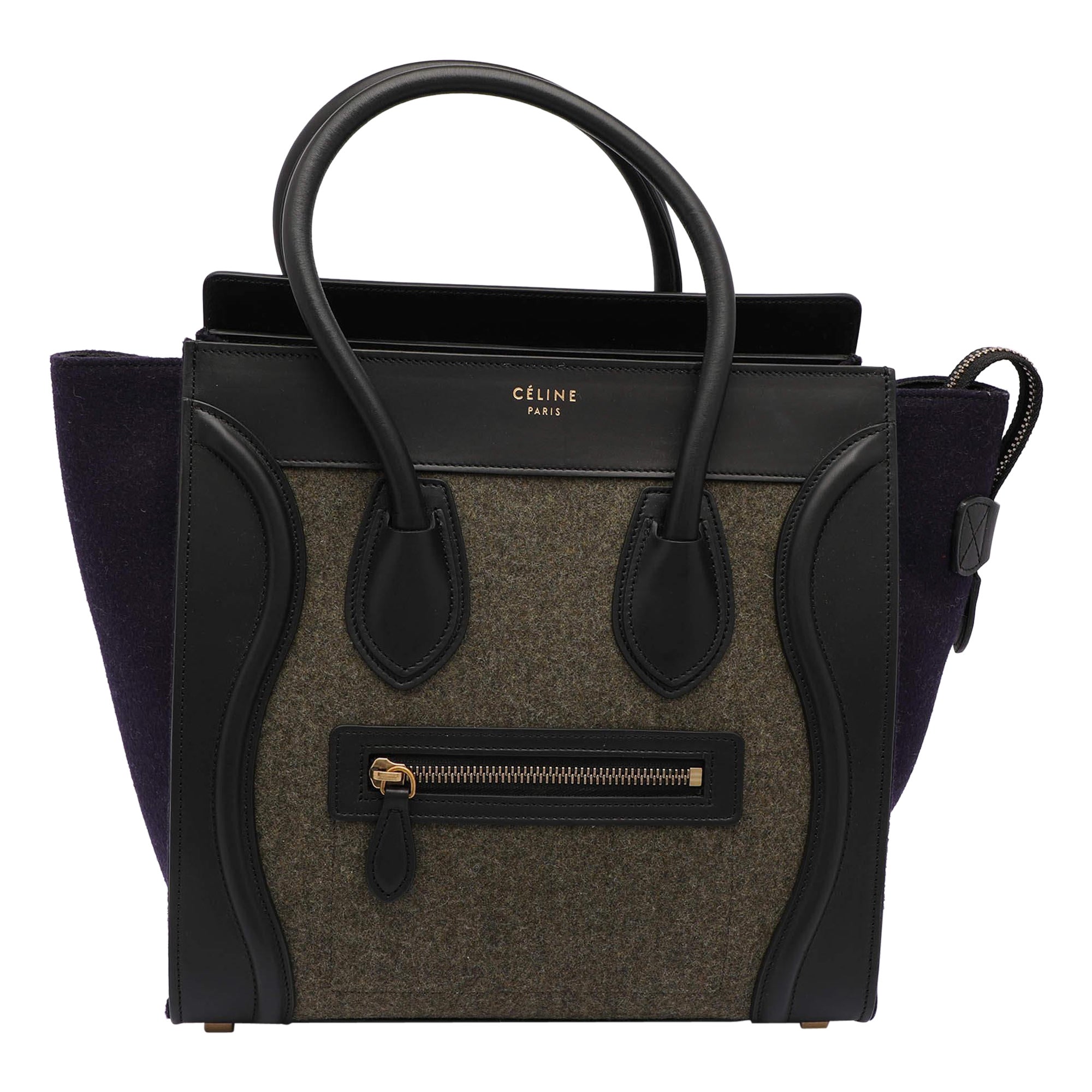 Celine Multicolor Leather and Felt Micro Luggage Tote