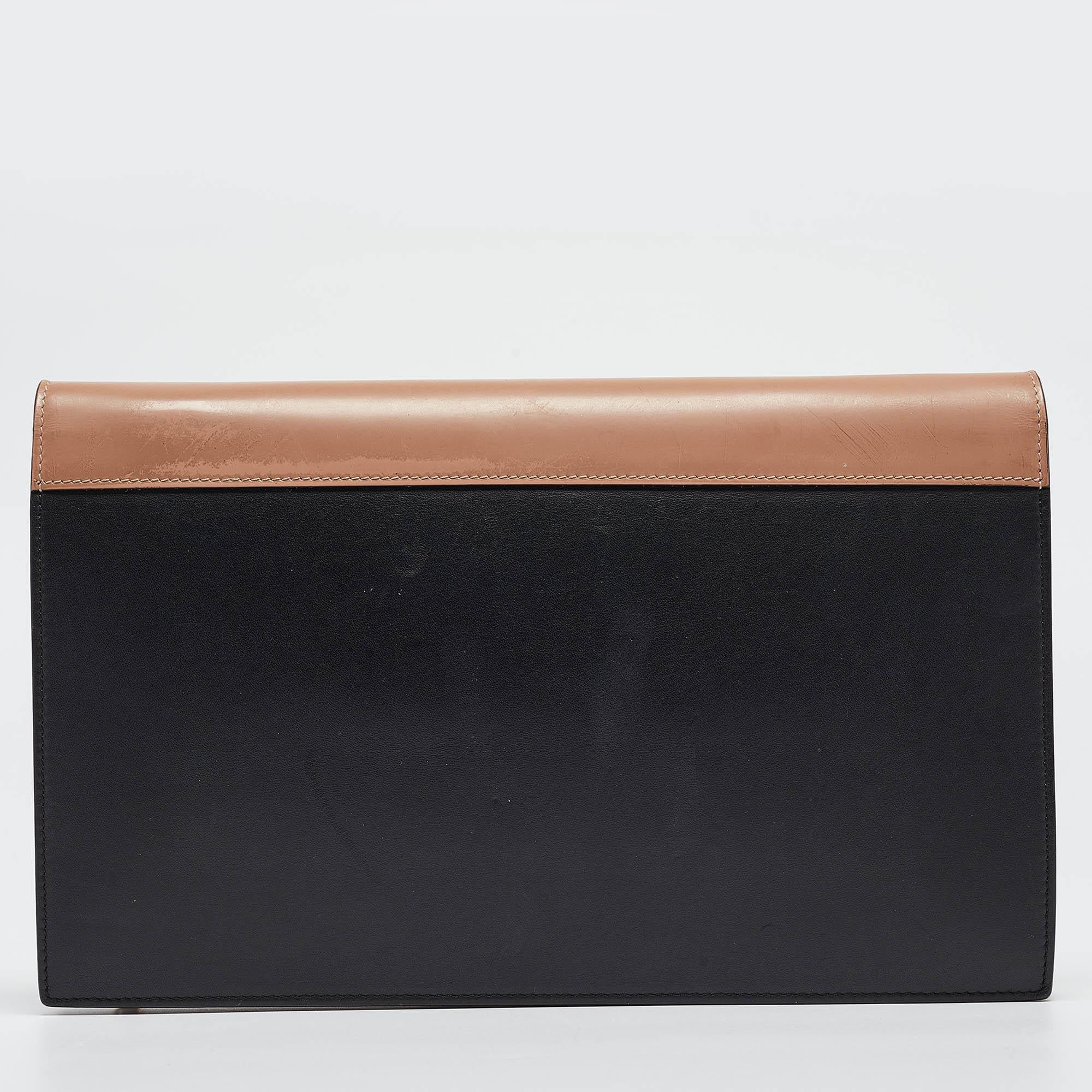 Women's Celine Multicolor Leather and Karung Pocket Envelope Shoulder Bag