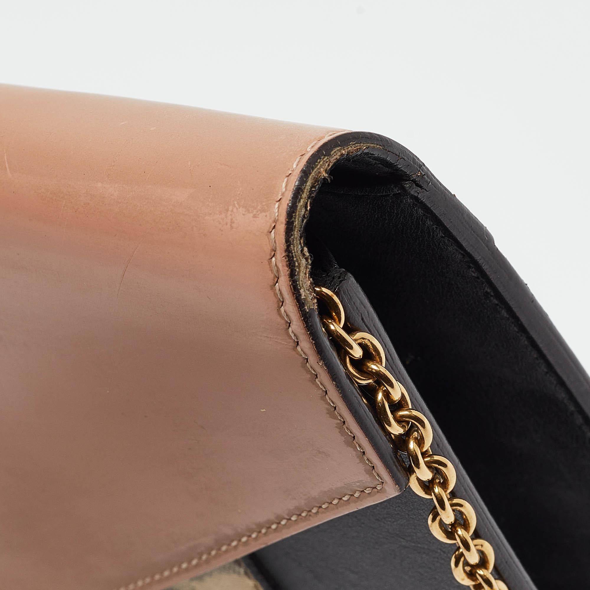 Celine Multicolor Leather and Karung Pocket Envelope Shoulder Bag 3