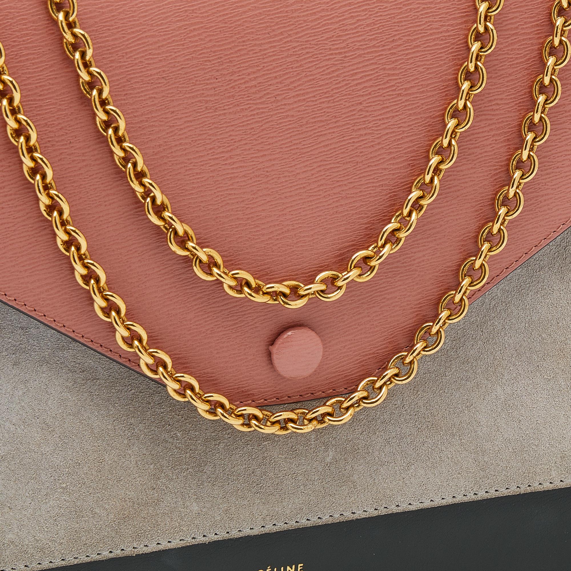 Celine Multicolor Leather And Suede Envelope Shoulder Bag 2