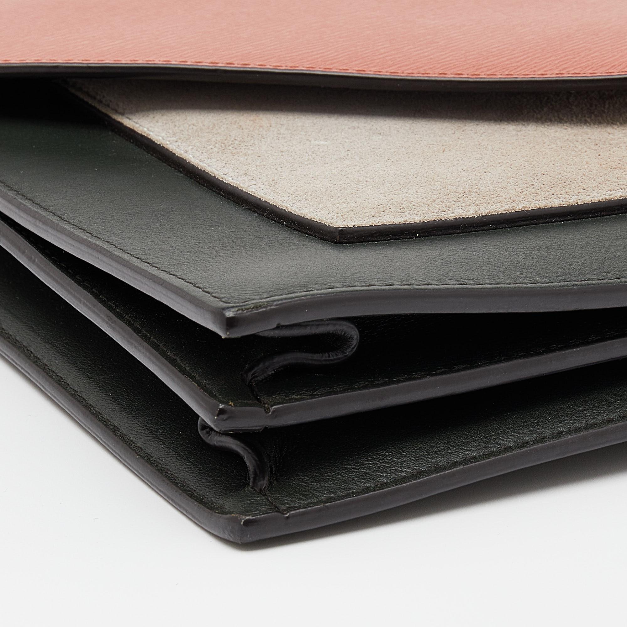 Celine Multicolor Leather And Suede Envelope Shoulder Bag 3