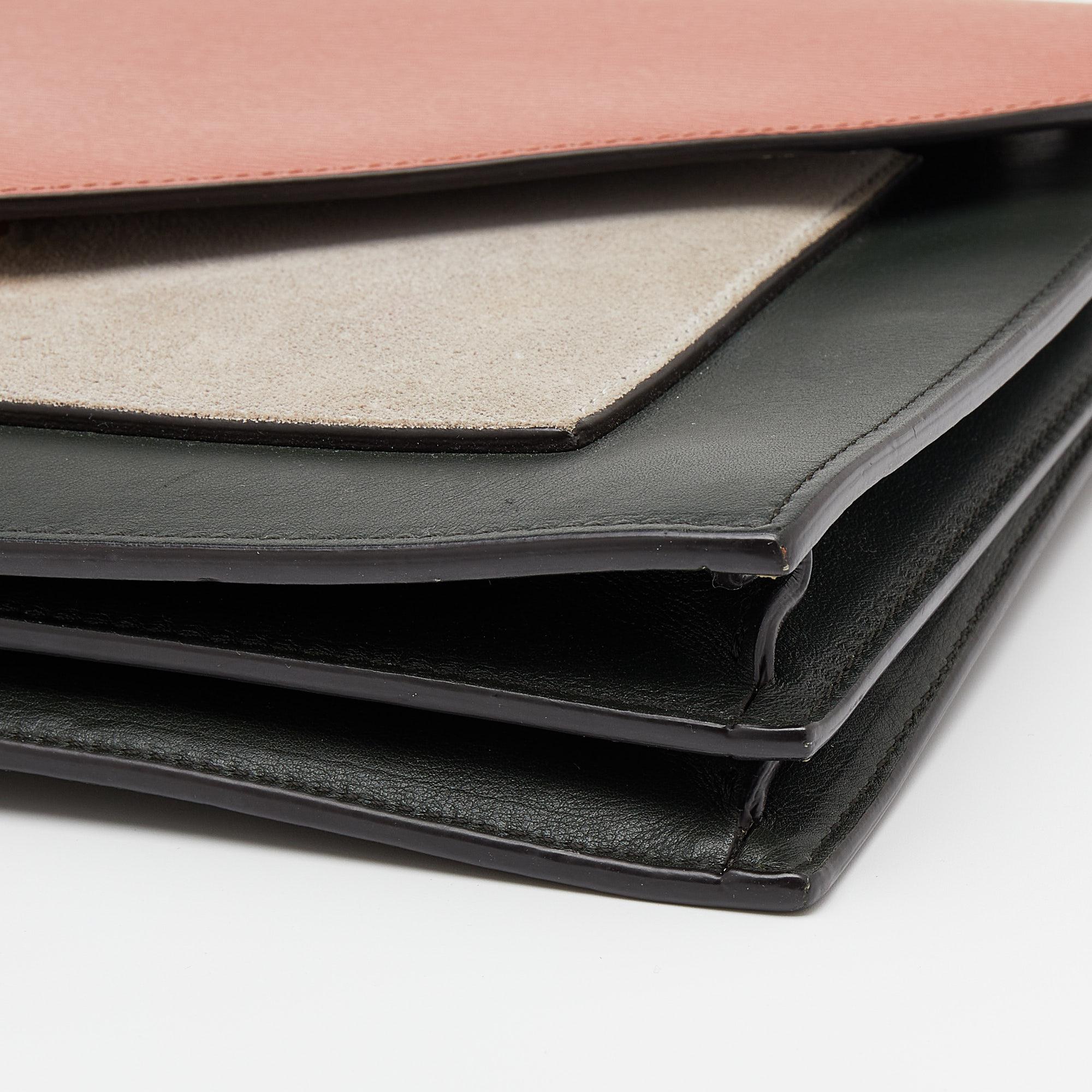Celine Multicolor Leather And Suede Envelope Shoulder Bag 4