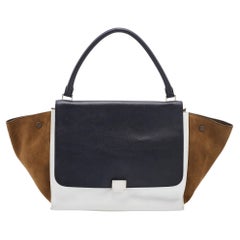 Celine Multicolor Leather and Suede Large Trapeze Top Handle Bag