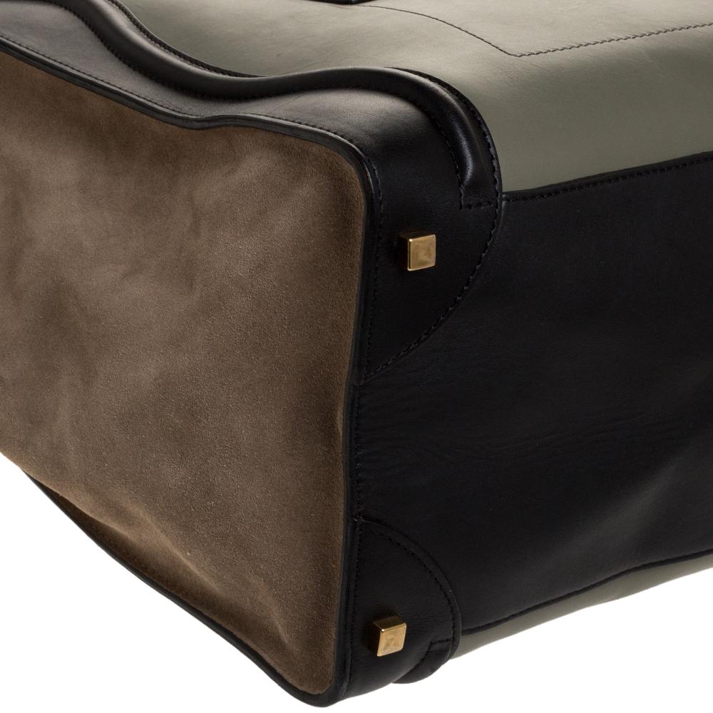 Celine Multicolor Leather and Suede Medium Luggage Tote 2