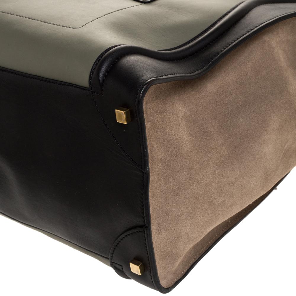 Celine Multicolor Leather and Suede Medium Luggage Tote 3
