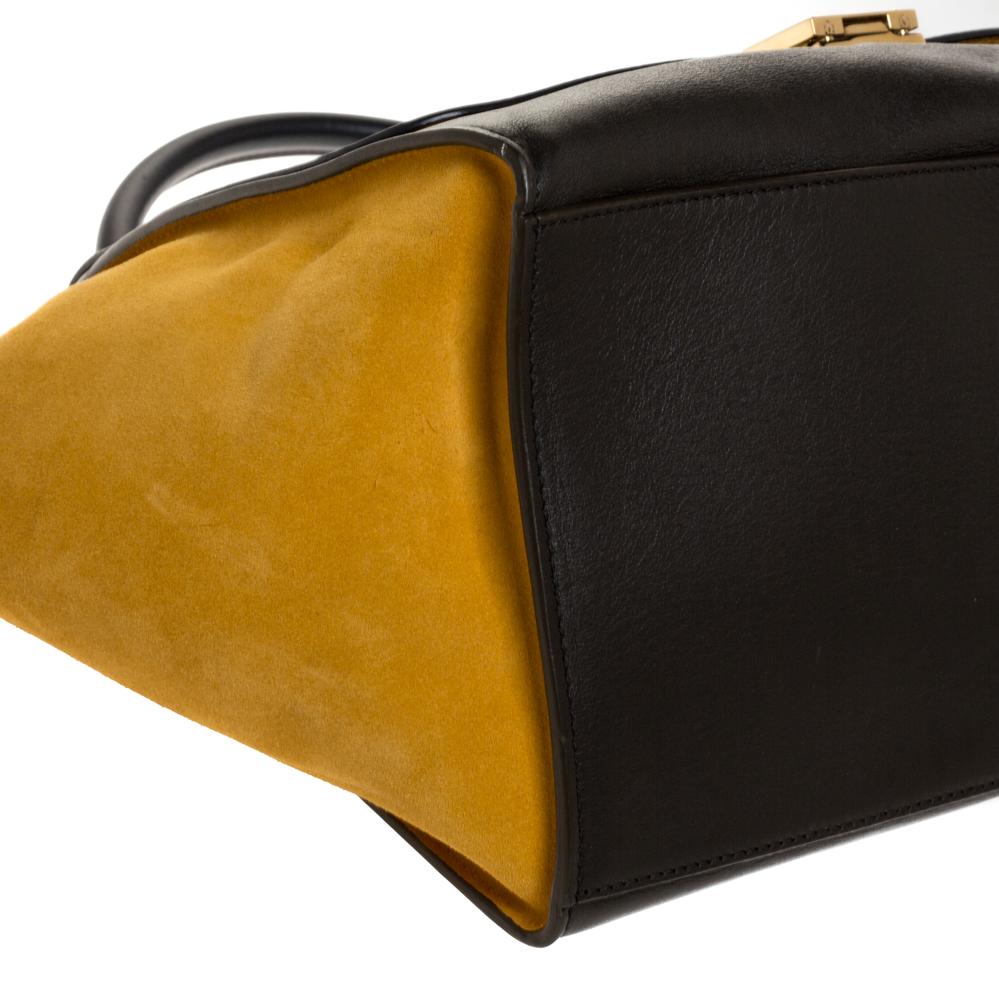 Celine Multicolor Leather and Suede Medium Trapeze Bag 1