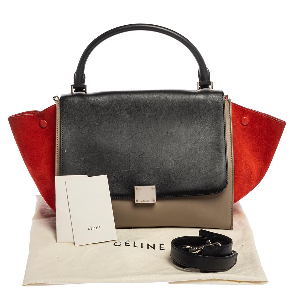 Celine Multicolor Leather and Suede Medium Trapeze Bag 3