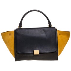 Celine Multicolor Leather and Suede Medium Trapeze Bag