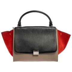 Celine Multicolor Leather and Suede Medium Trapeze Bag