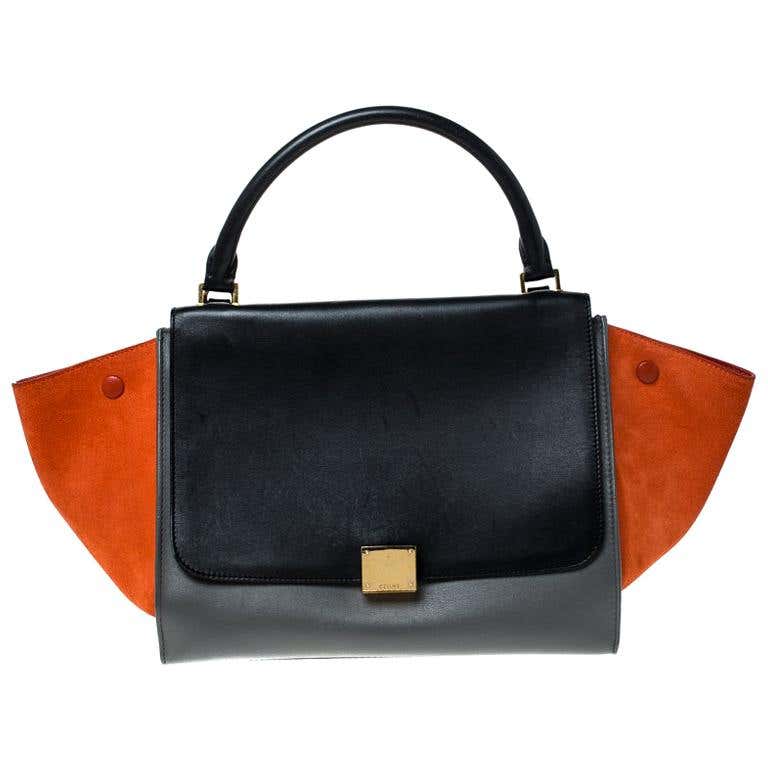 Celine Multicolor Leather and Suede Medium Trapeze Bag For Sale at 1stDibs