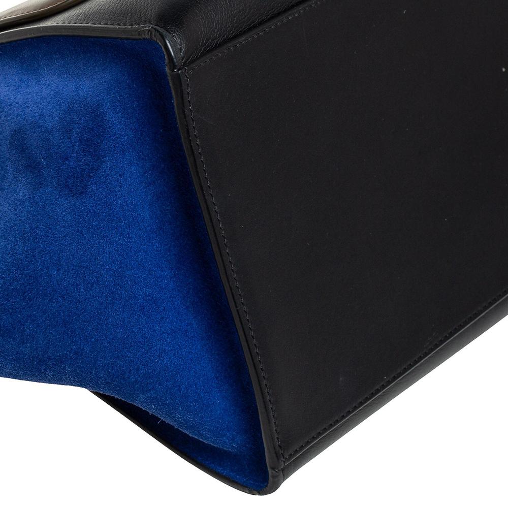 Celine Multicolor Leather and Suede Medium Trapeze Top Handle Bag 5