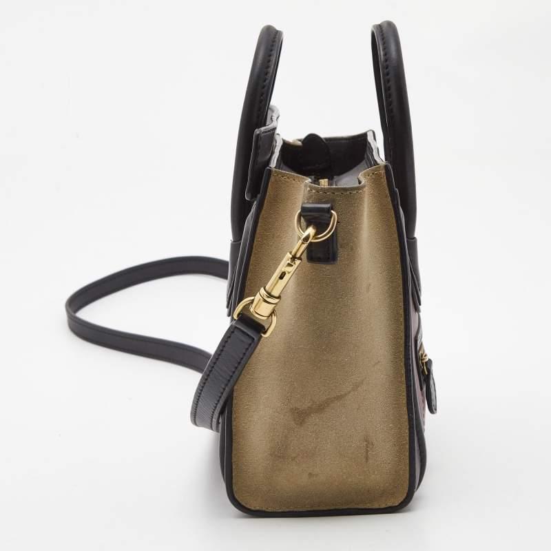 Céline Multicolor Leather and Suede Nano Luggage Tote For Sale 7