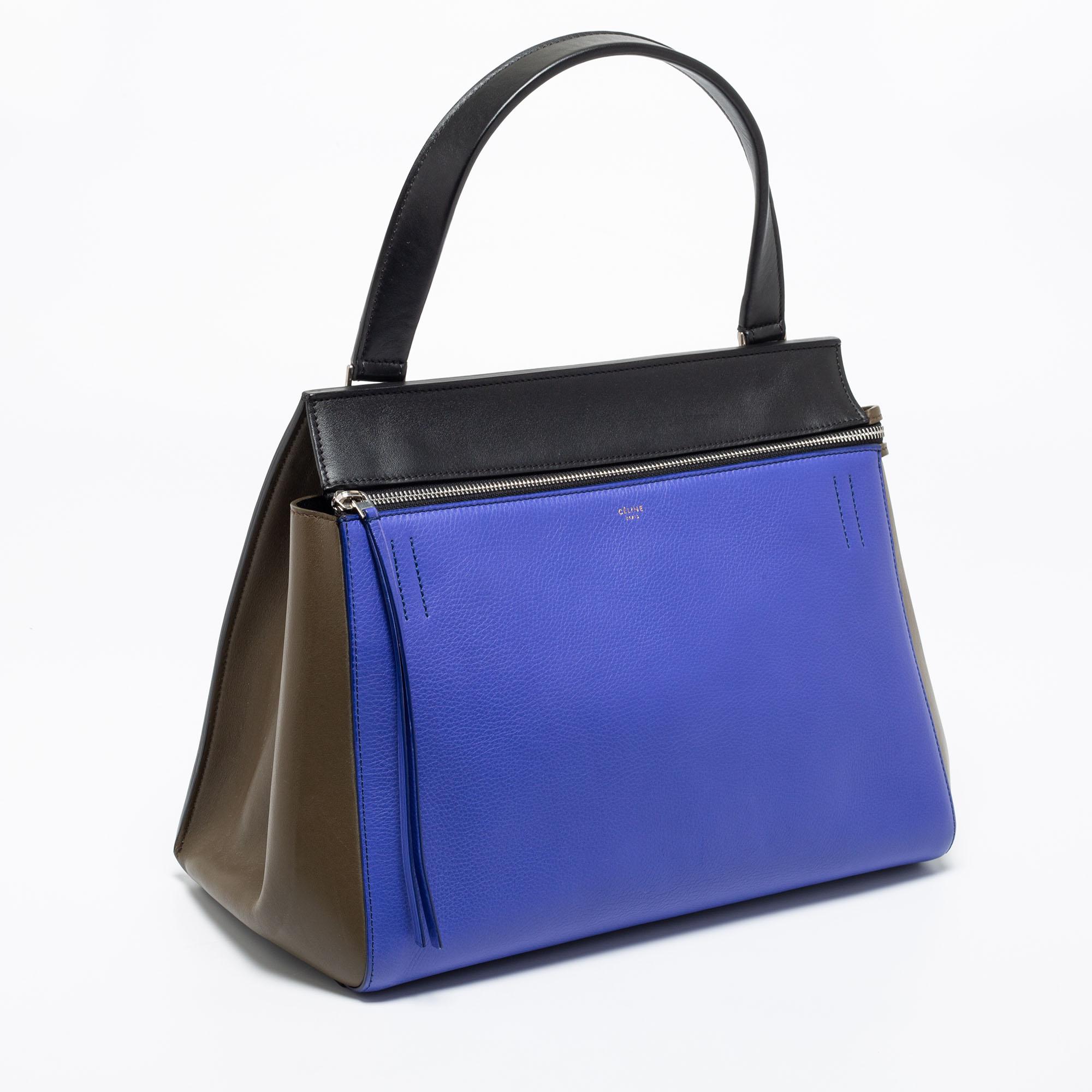 Celine Multicolor Leather Medium Edge Top Handle Bag 3