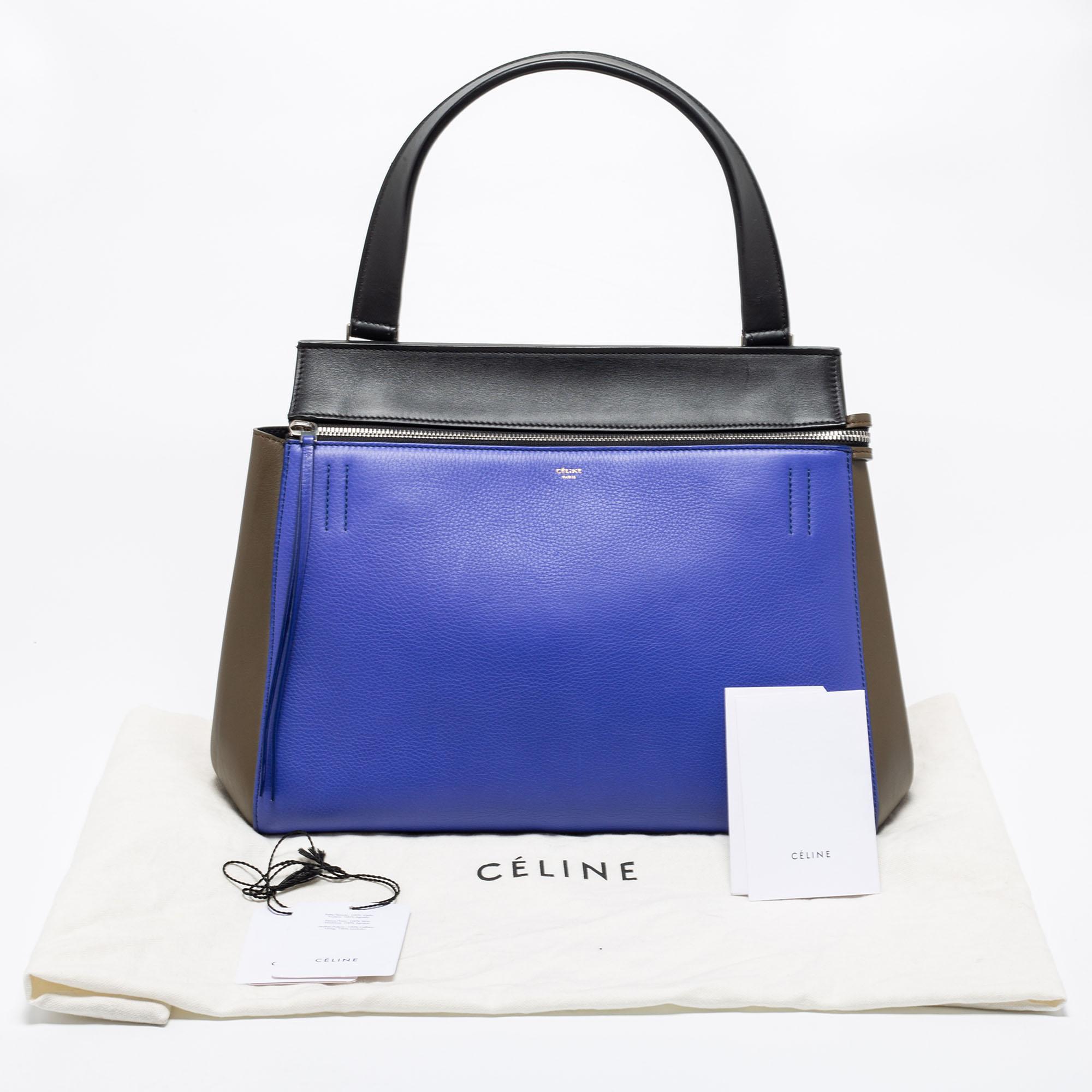 Celine Multicolor Leather Medium Edge Top Handle Bag 6