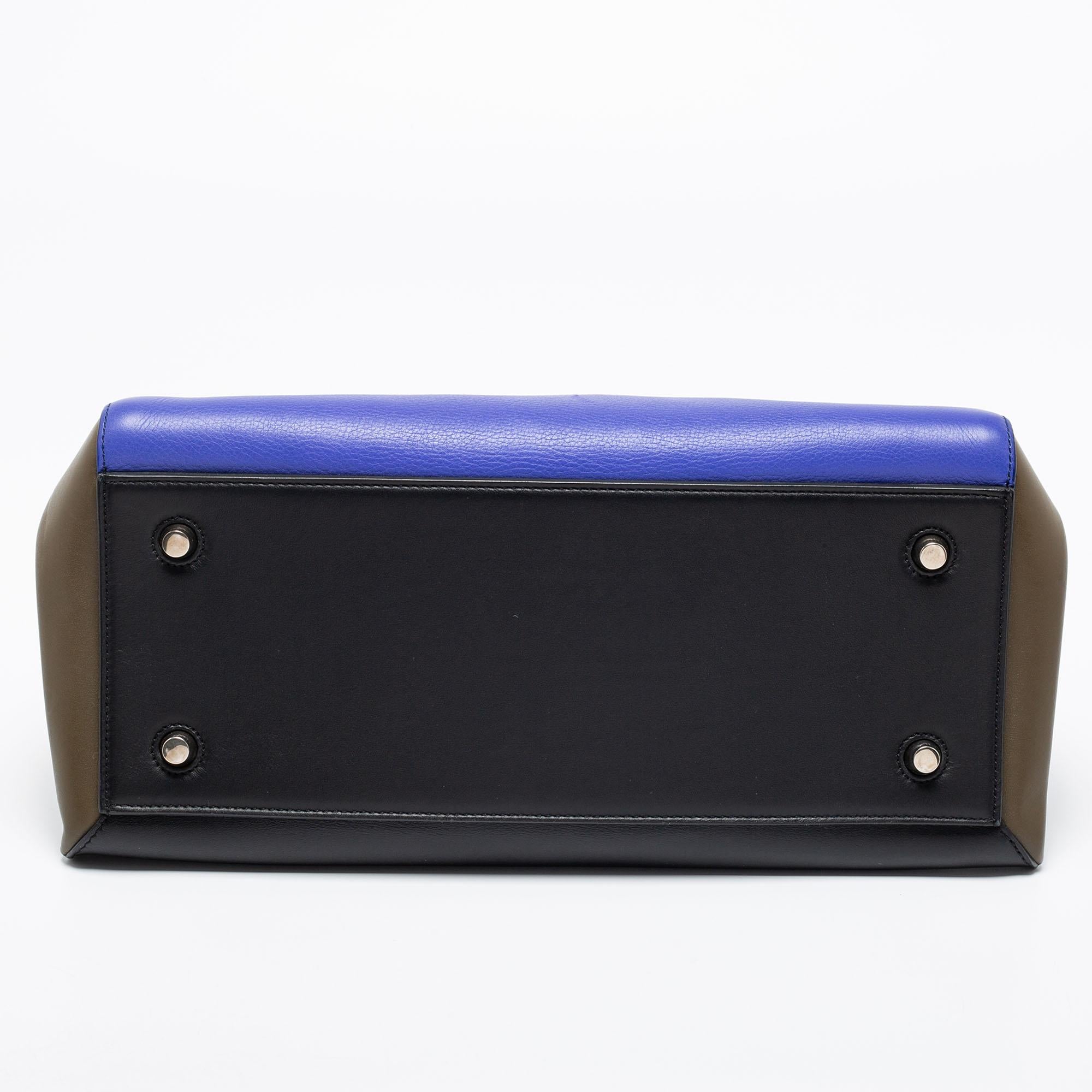 Celine Multicolor Leather Medium Edge Top Handle Bag 2