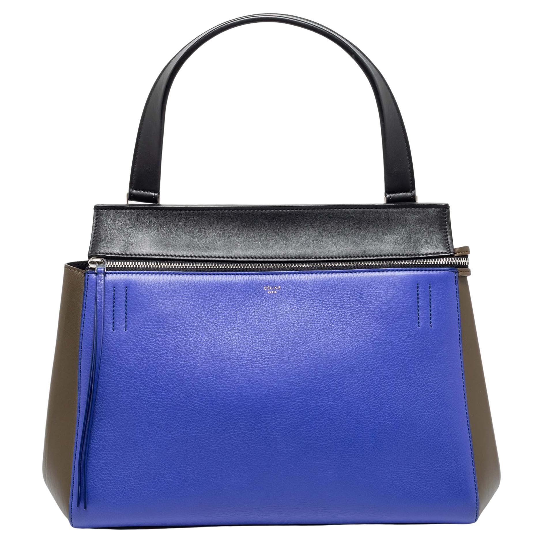 Celine Multicolor Leather Medium Edge Top Handle Bag