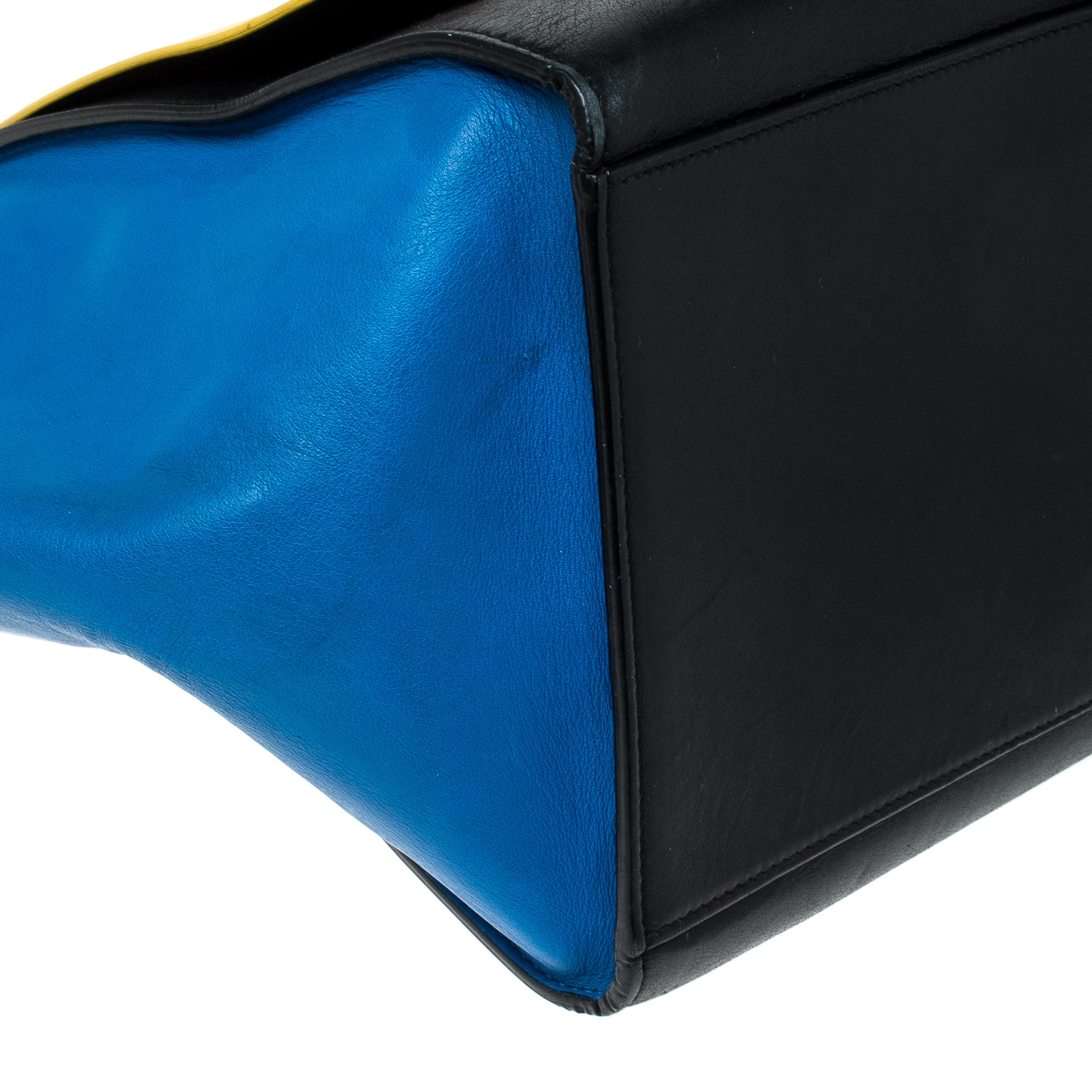 Celine Multicolor Leather Medium Trapeze Bag 1
