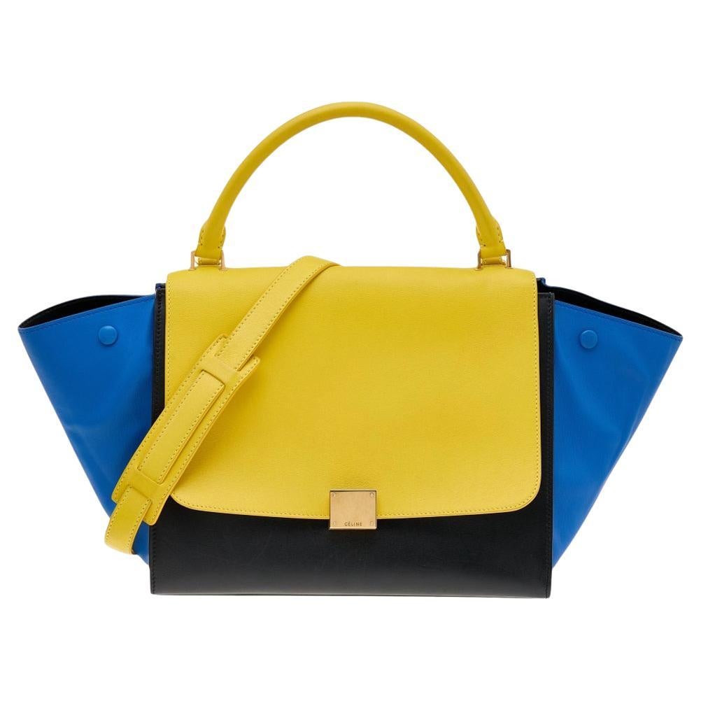 CELINE Luggage Bag in Yellow Grained Leather For Sale at 1stDibs