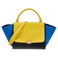 Celine Multicolor Leather Medium Trapeze Top Handle Bag