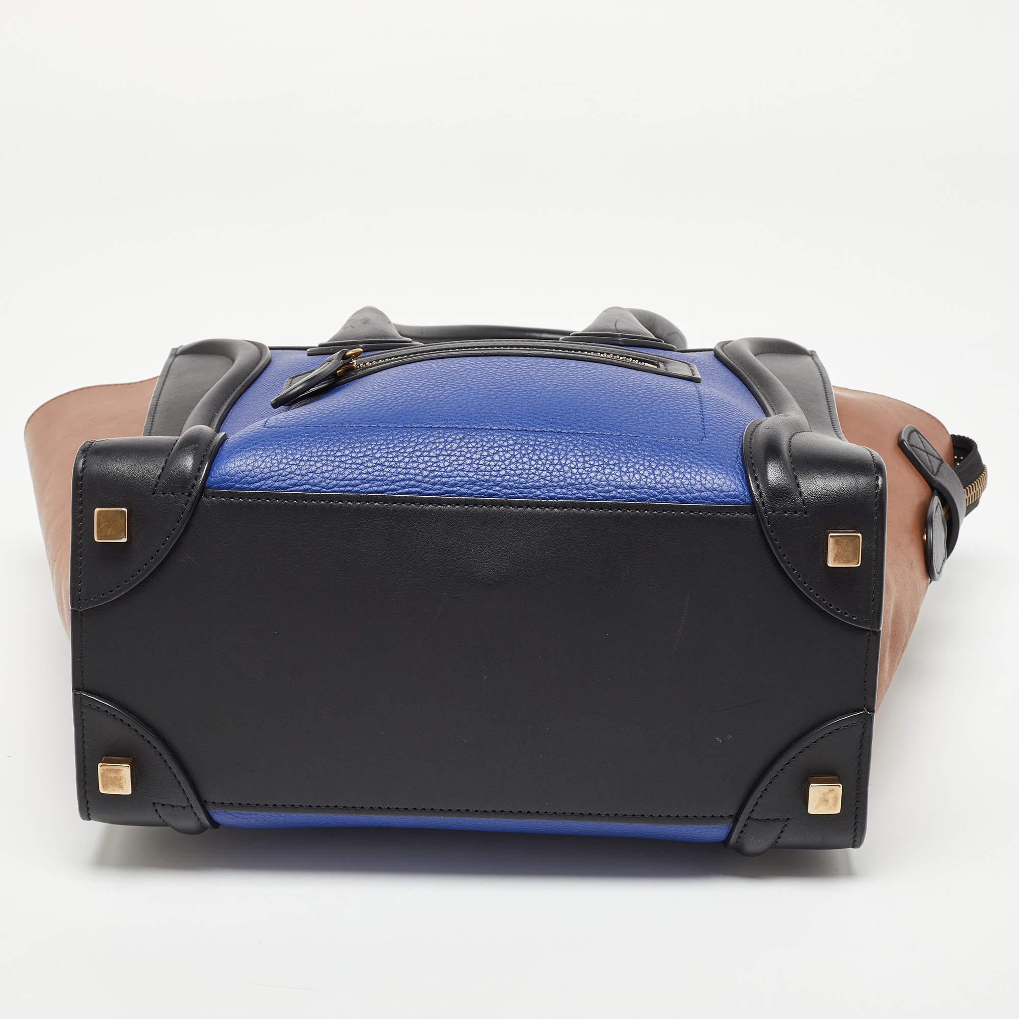 Celine Multicolor Leather Micro Luggage Tote For Sale 6