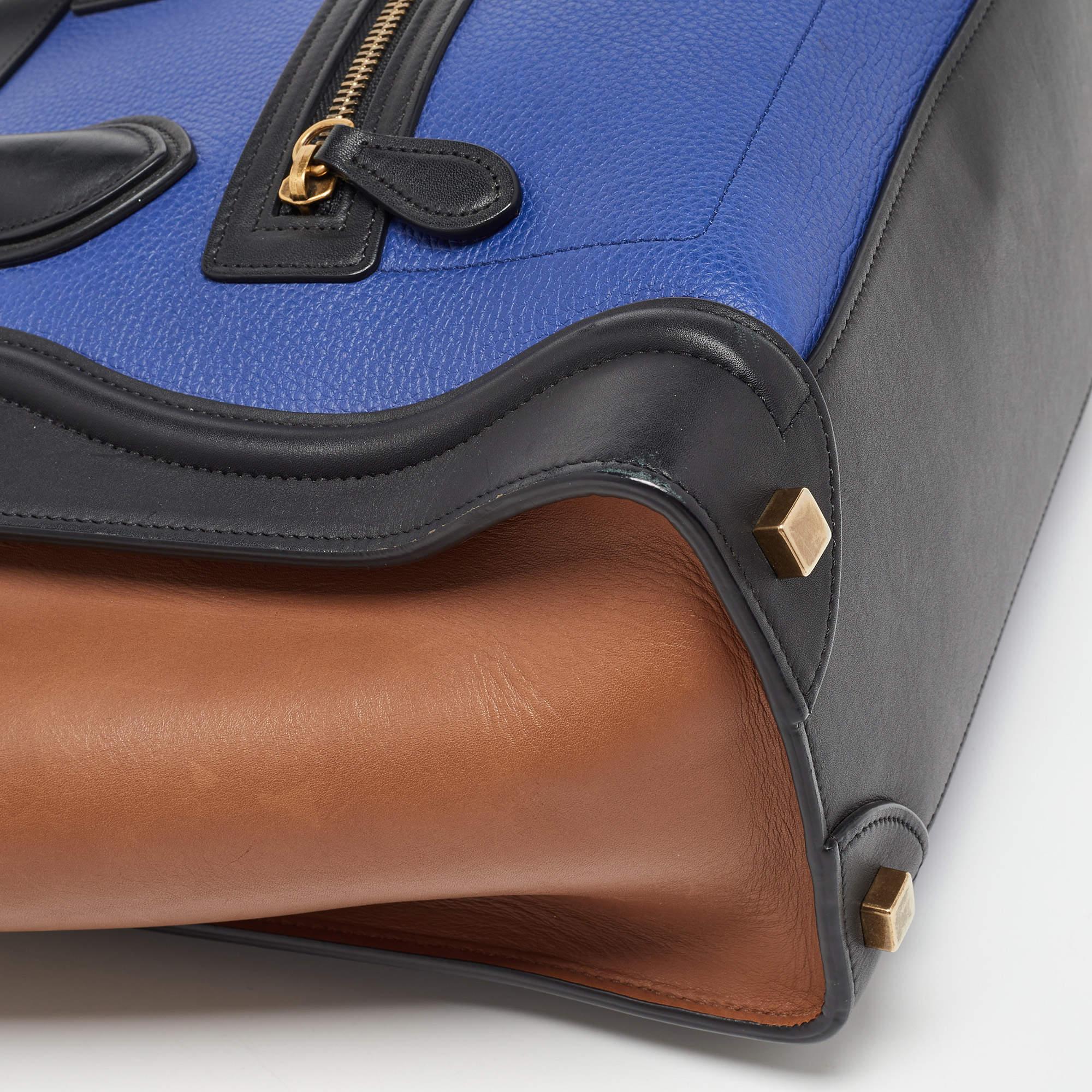 Celine Multicolor Leather Micro Luggage Tote For Sale 7