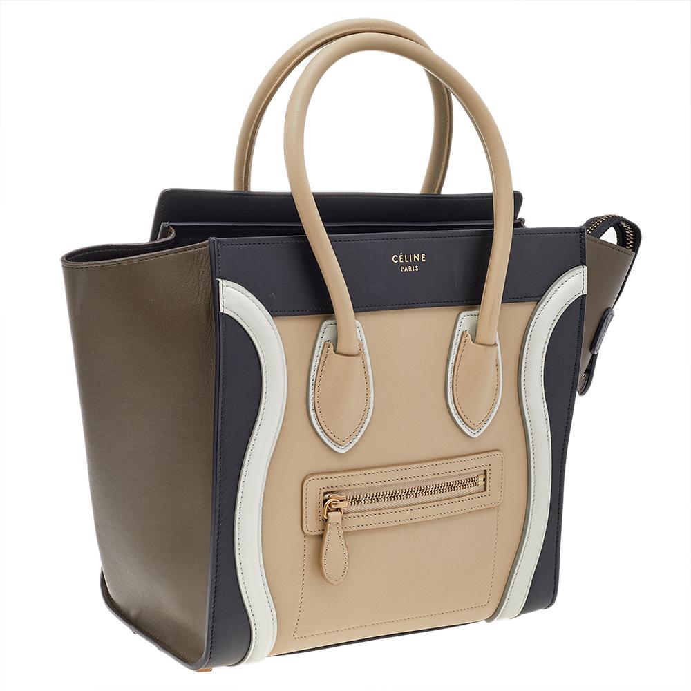 Celine Multicolor Leather Micro Luggage Tote In Good Condition In Dubai, Al Qouz 2