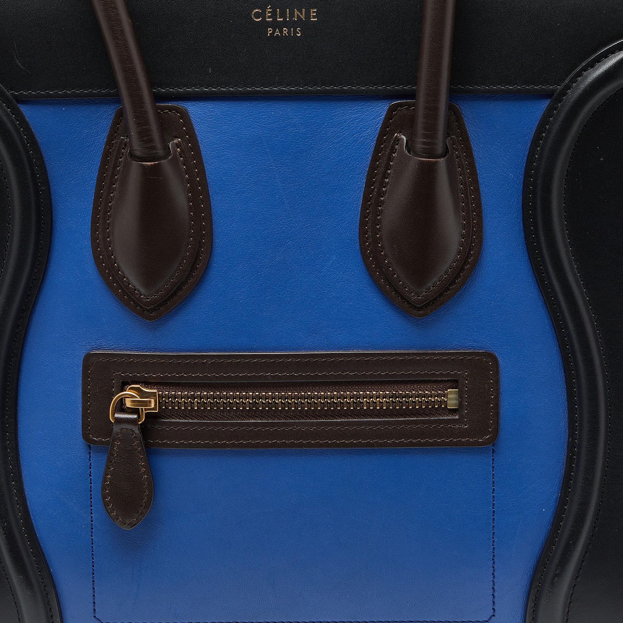 Women's Celine Multicolor Leather Micro Luggage Tote For Sale